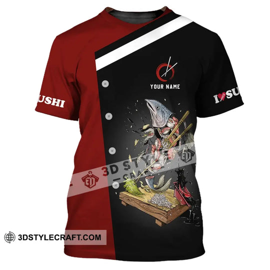 Unisex Shirt - Custom Chef Name Shirt - Chef Shirt - Chef Name, I Love Sushi, Gift For Kitchen Lover style option 2
