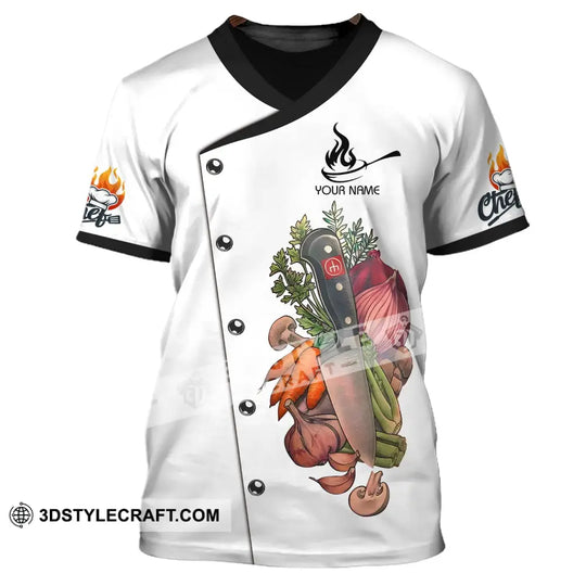 Unisex Shirt - Custom Chef Name Shirt - Vegetables, Kitchen And Knives Shirt style option 2