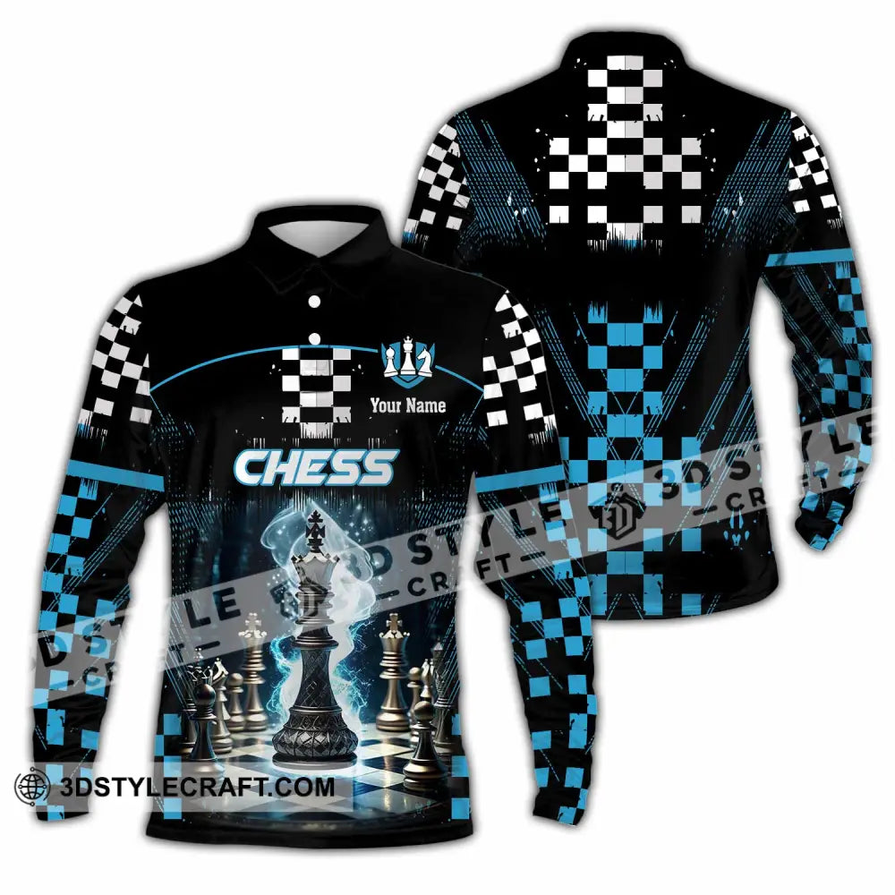 Unisex Shirt - Custom Chess 3D Shirt Long Sleeve Polo / S T-shirt