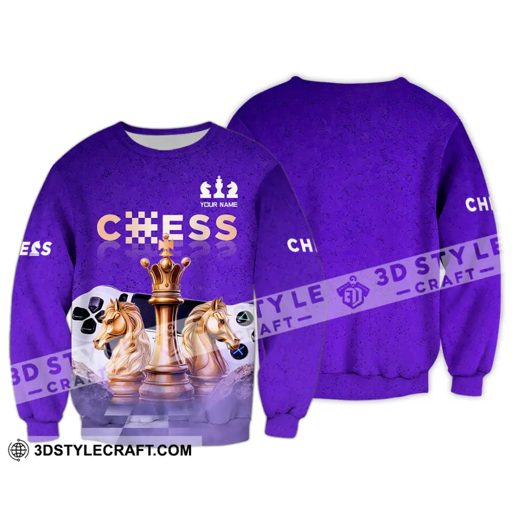 Unisex Shirt - Custom Chess 3D Shirt - Long Sleeve / S - T-shirt