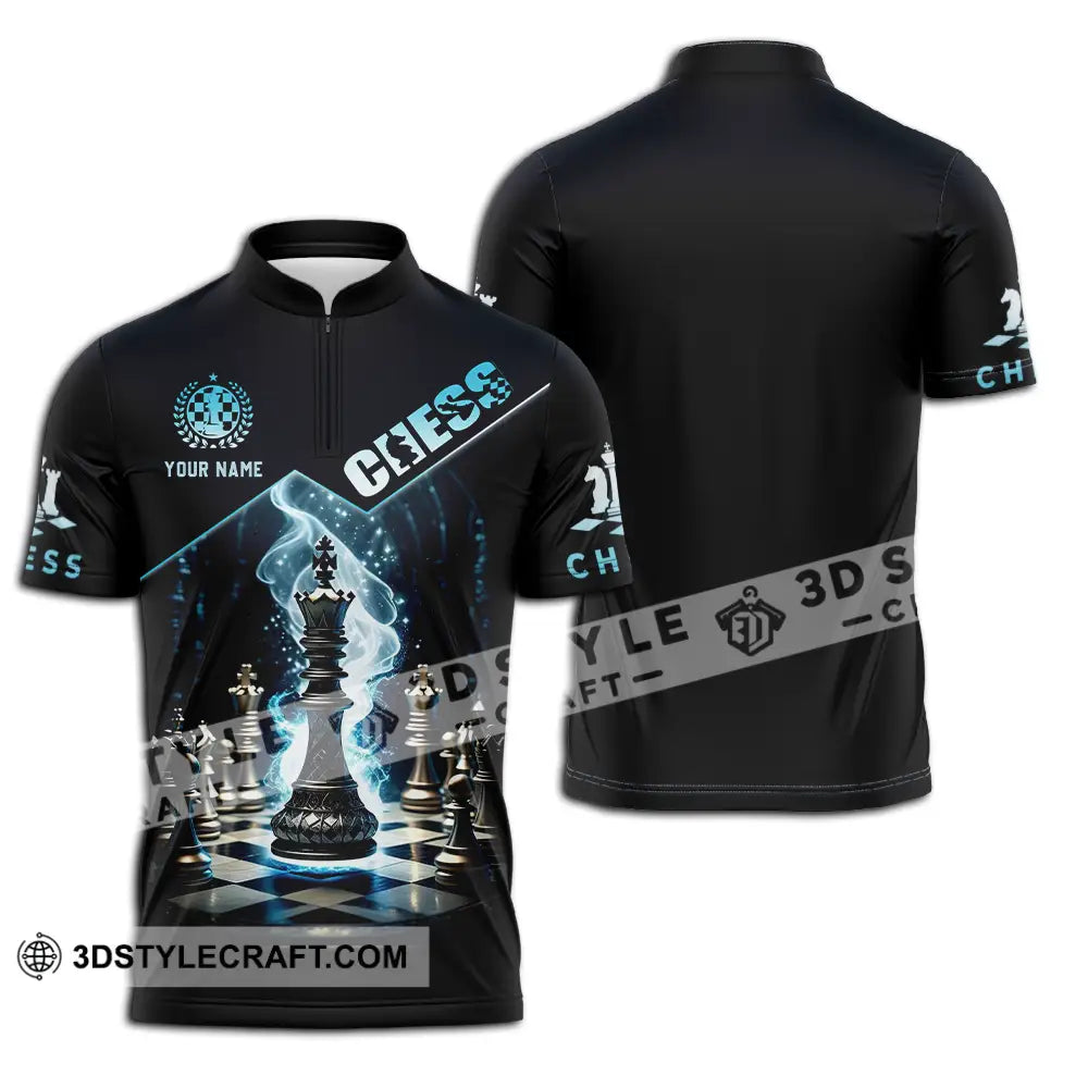Unisex Shirt - Custom Chess 3D Shirt Zipper Polo Shirt / S T-shirt