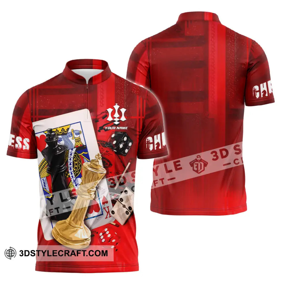 Unisex Shirt - Custom Chess 3D Shirt Zipper Polo Shirt / S T-shirt