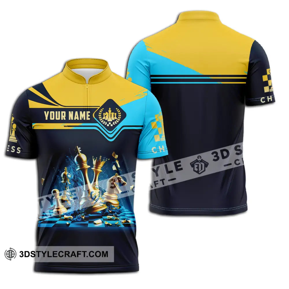 Unisex Shirt - Custom Chess 3D Shirt Zipper Polo Shirt / S T-shirt