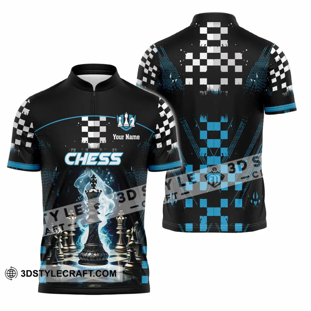 Unisex Shirt - Custom Chess 3D Shirt Zipper Polo Shirt / S T-shirt