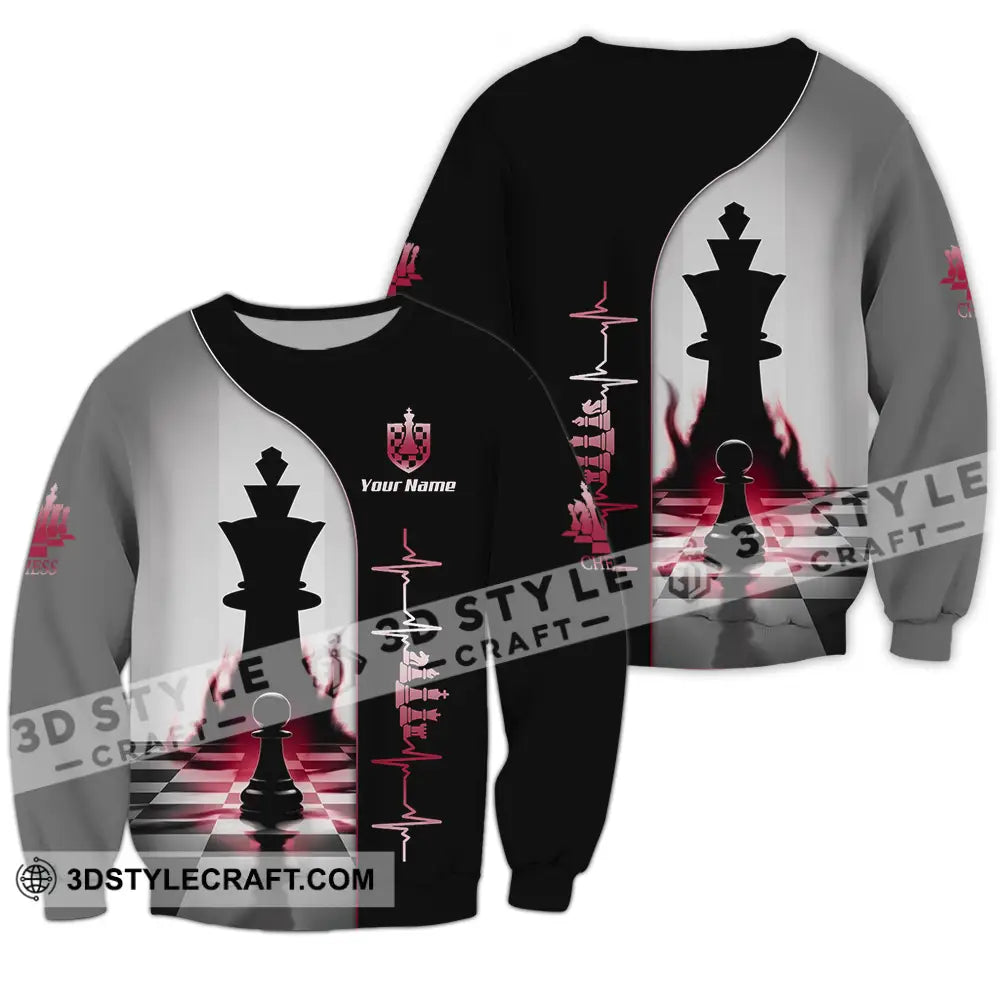 Unisex Shirt - Custom Chess Heartbeat Lover Shirt Long Sleeve / S T-shirt