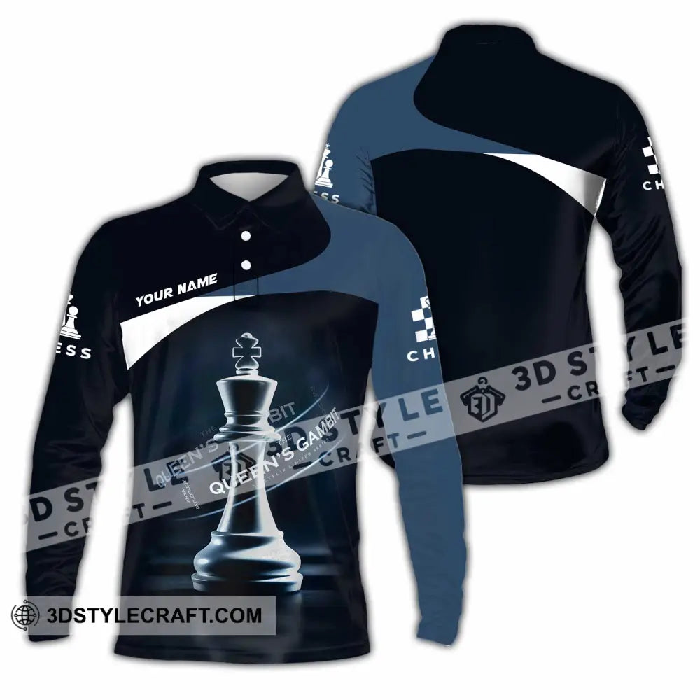 Unisex Shirt Custom Chess Shirt Long Sleeve Polo / S T shirt