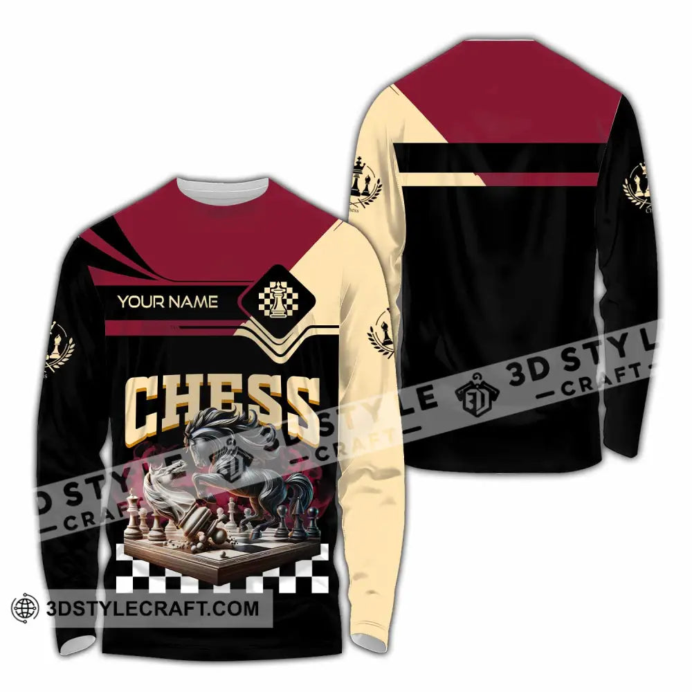 Unisex Shirt - Custom Chess Shirt Long Sleeve Shirt / S T-shirt