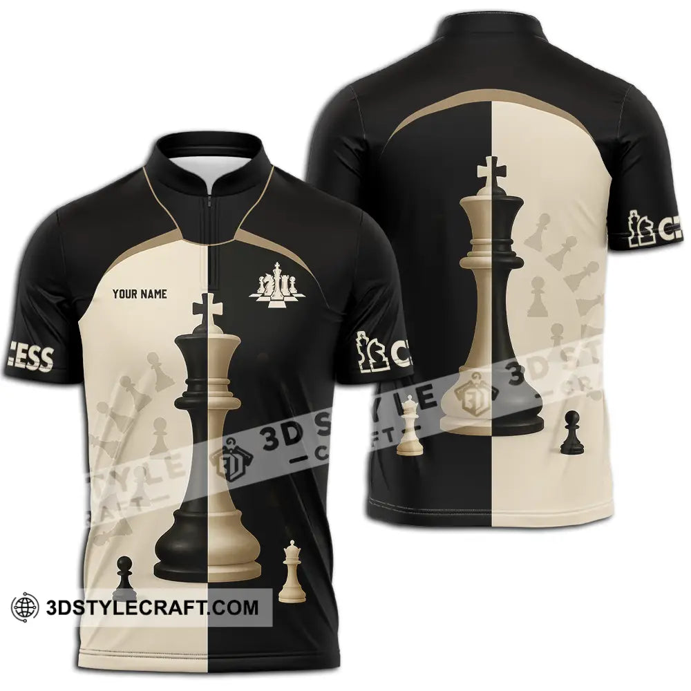 Unisex Shirt - Custom Chess Lover Shirt International Chess Day Zipper Polo Shirt / S T-shirt