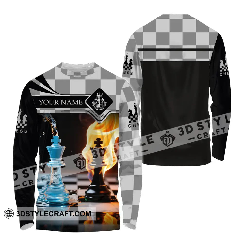 Unisex Shirt - Custom Chess Player 3D Shirt Long Sleeve Shirt / S T-shirt