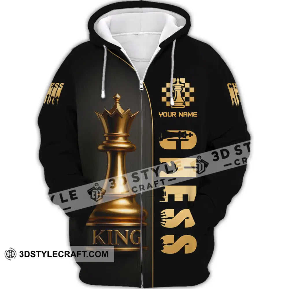 Unisex Shirt - Custom Chess Player 3D Shirt Zipper Hoodie / S T-shirt