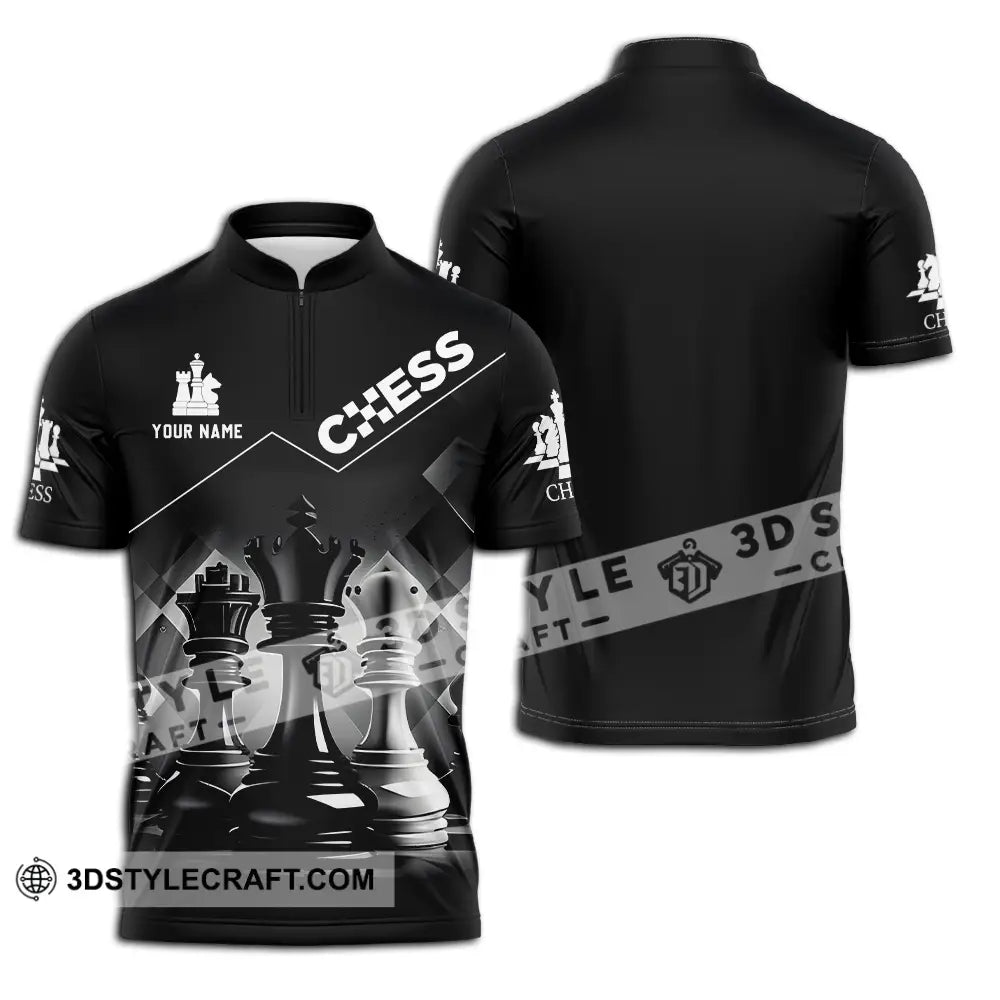 Unisex Shirt Custom Chess Player Shirt Zipper Polo Shirt / S T shirt