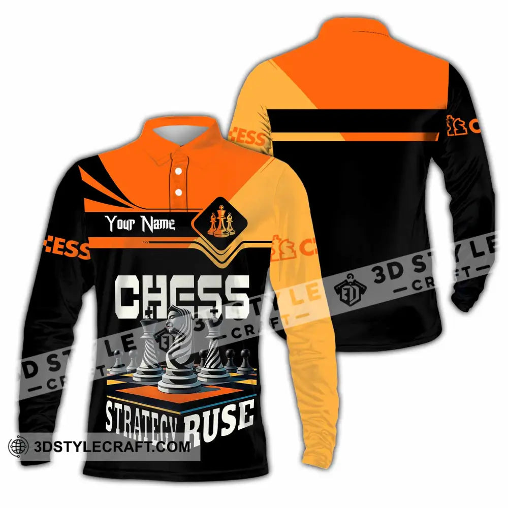 Unisex Shirt Custom Chess Strategy Ruse Shirt Long Sleeve Polo / S T shirt