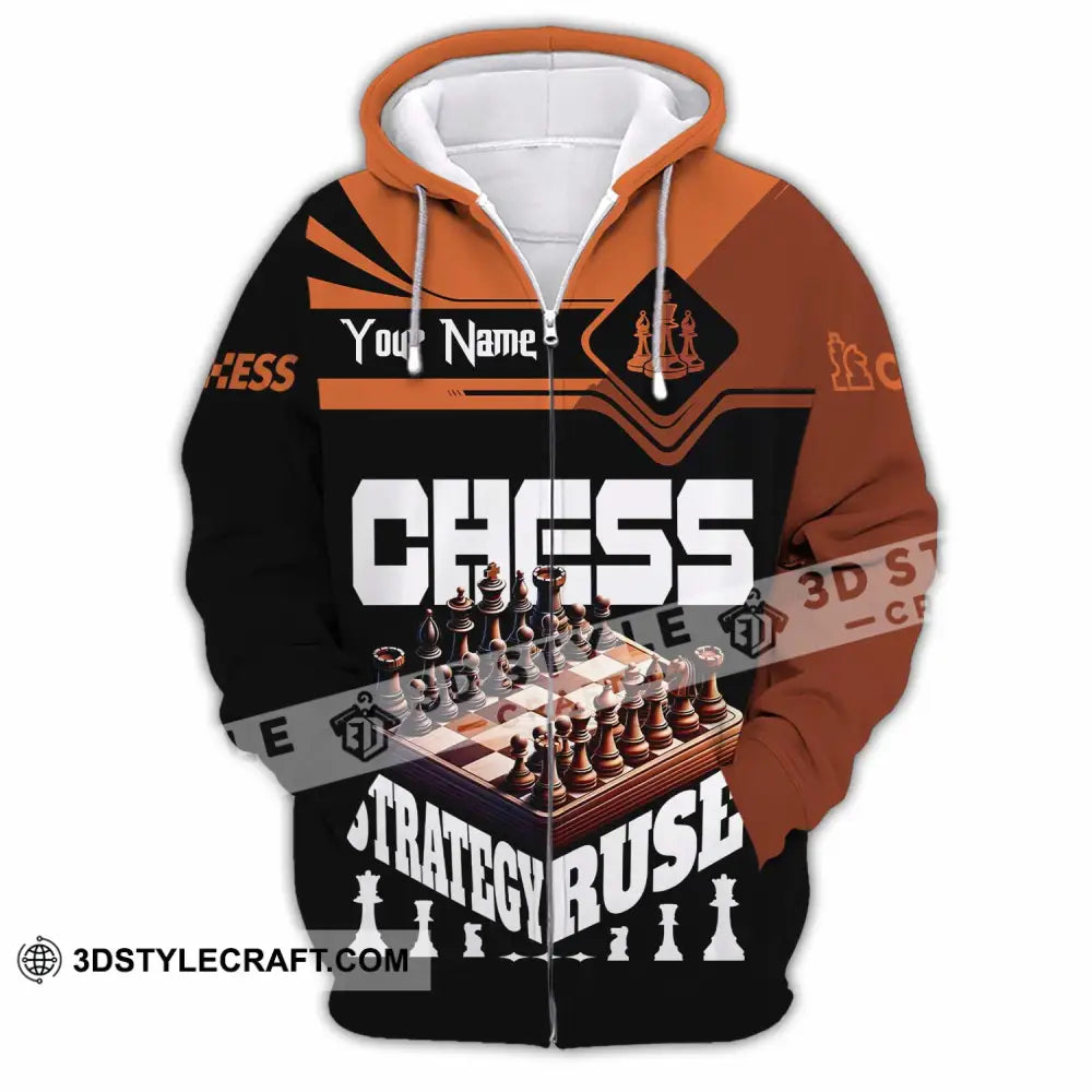 Unisex Shirt Custom Chess Strategy Ruse Shirt Zipper Hoodie / S T shirt
