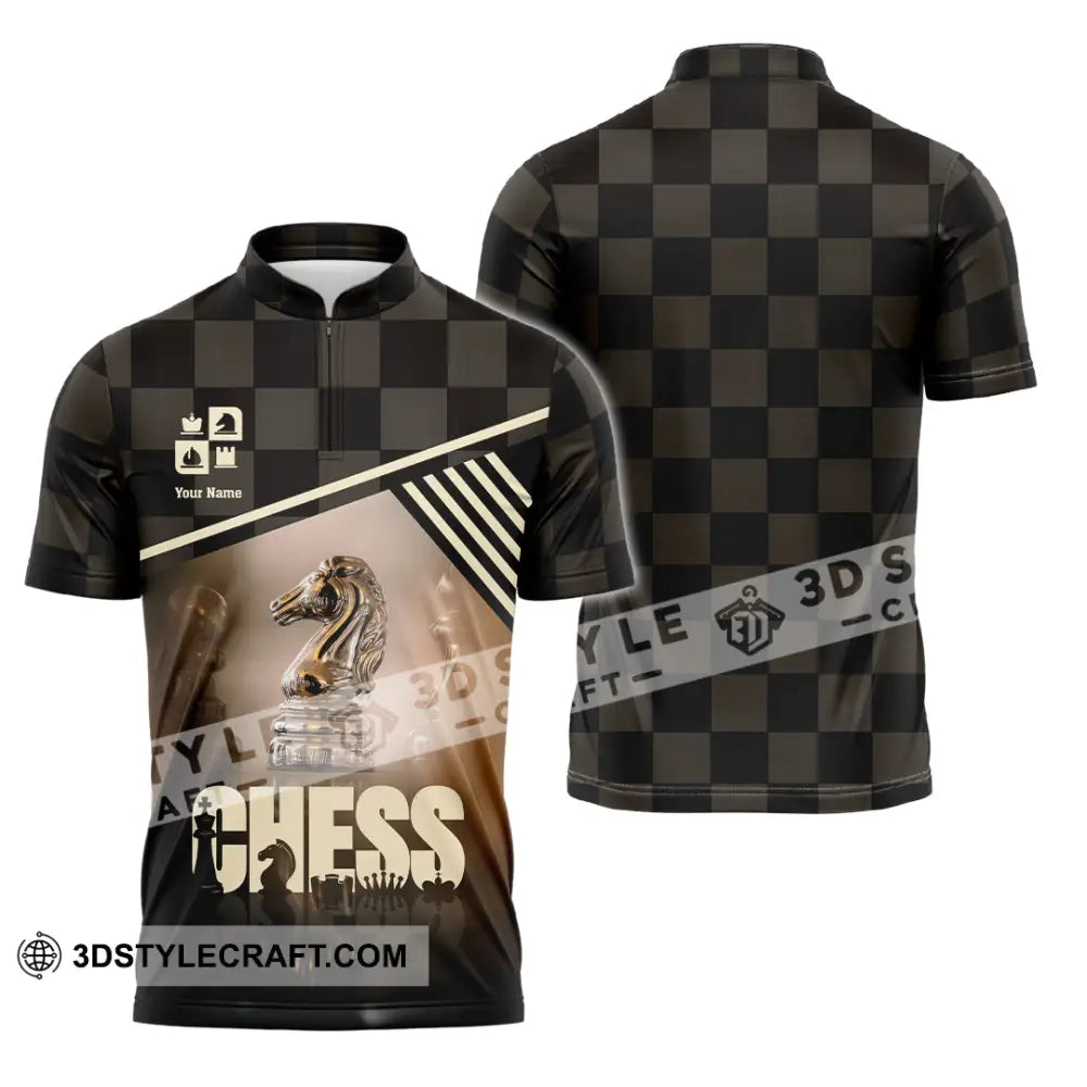 Unisex Shirt Custom Chess Shirt Zipper Polo Shirt / S T shirt