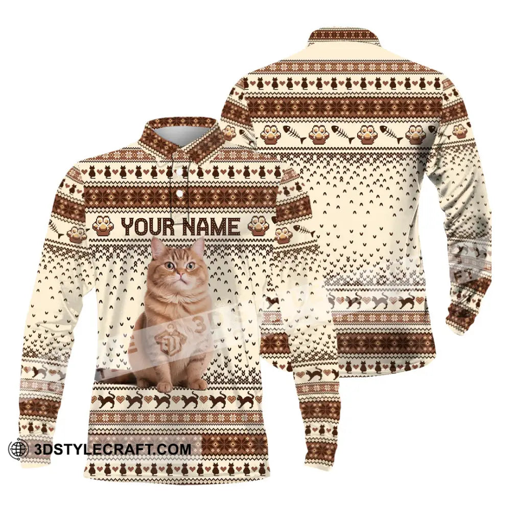 Unisex Shirt - Custom Christmas Pet 3D Shirt Long Sleeve Polo / S T-shirt