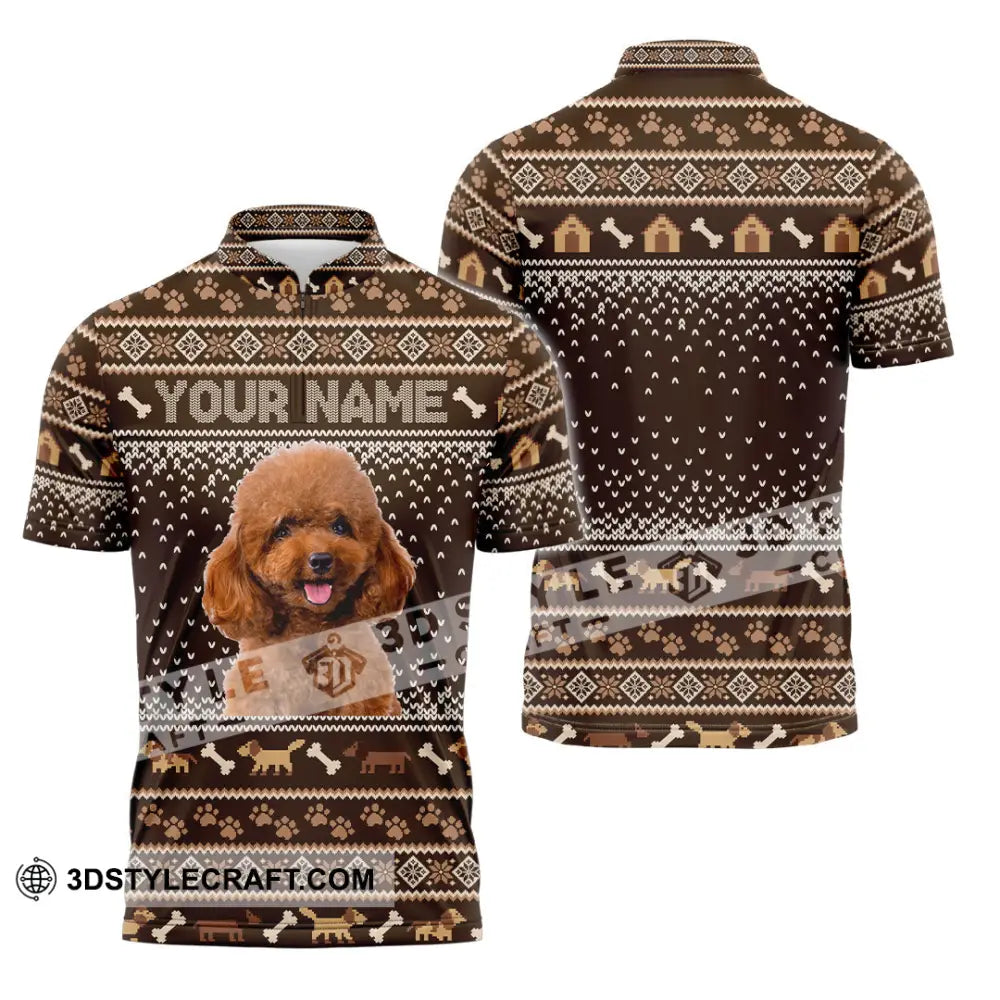 Unisex Shirt - Custom Christmas Pet 3D Shirt Zipper Polo Shirt / S T-shirt
