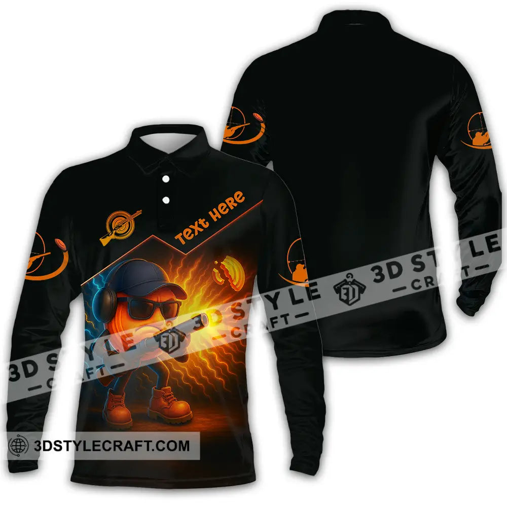Unisex Shirt - Custom Clay Target Shooting Shirt Long Sleeve Polo / S T-shirt