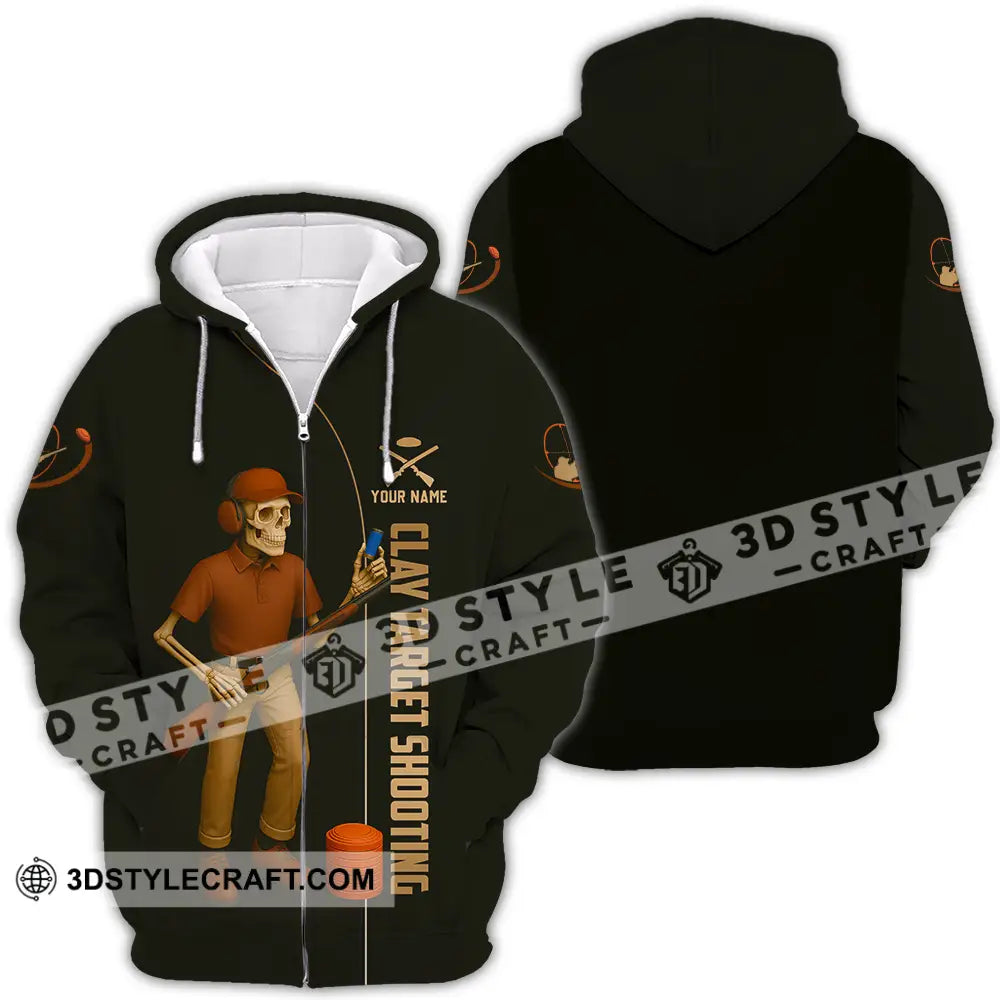 Unisex Shirt - Custom Clay Target Shooting Shirt Zipper Hoodie / S T-shirt