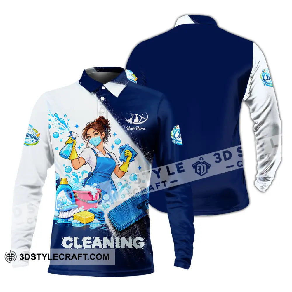 Unisex Shirt - Custom Cleaning Shirt - Long Sleeve Polo / S - T-shirt
