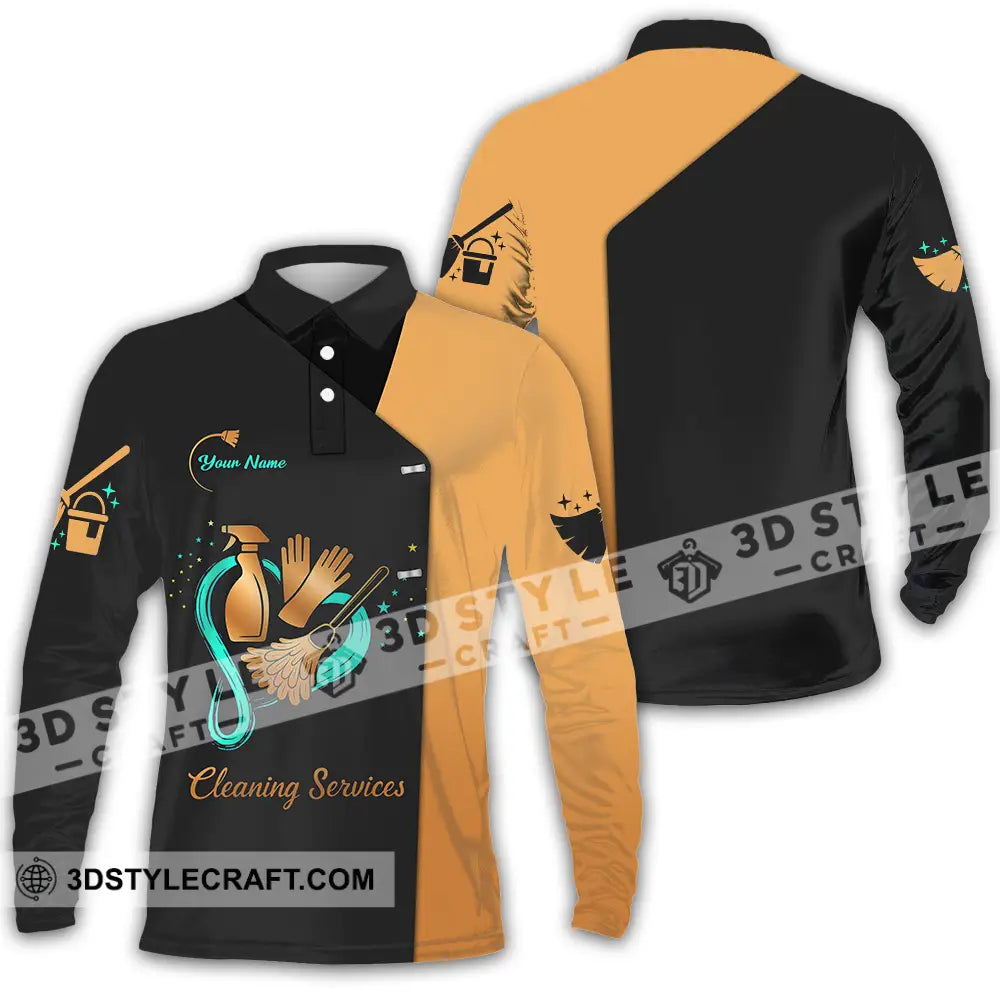 Unisex Shirt - Custom Cleaning Service Shirt Long Sleeve Polo / S T-shirt