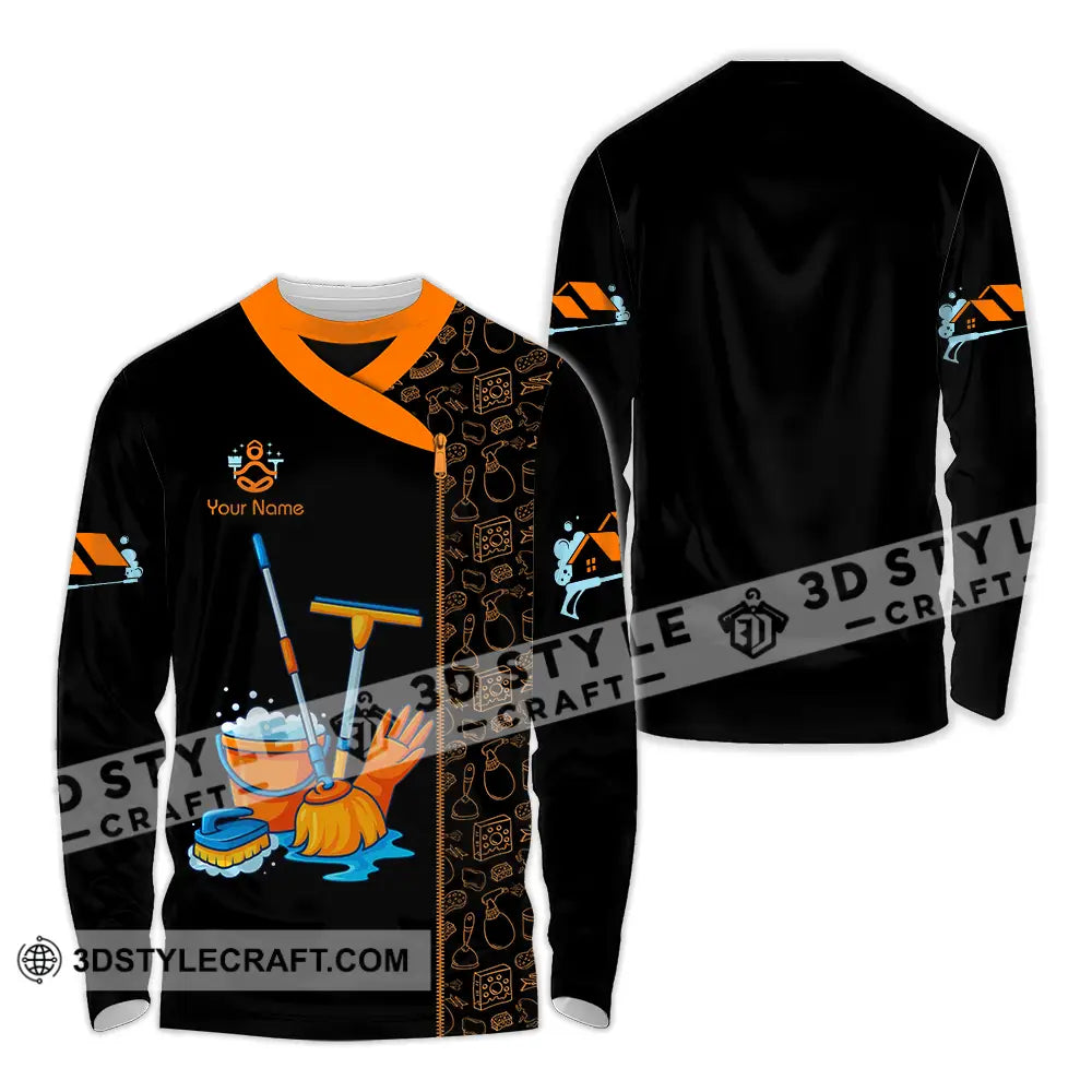 Unisex Shirt - Custom Cleaning Service Shirt Long Sleeve Shirt / S T-shirt