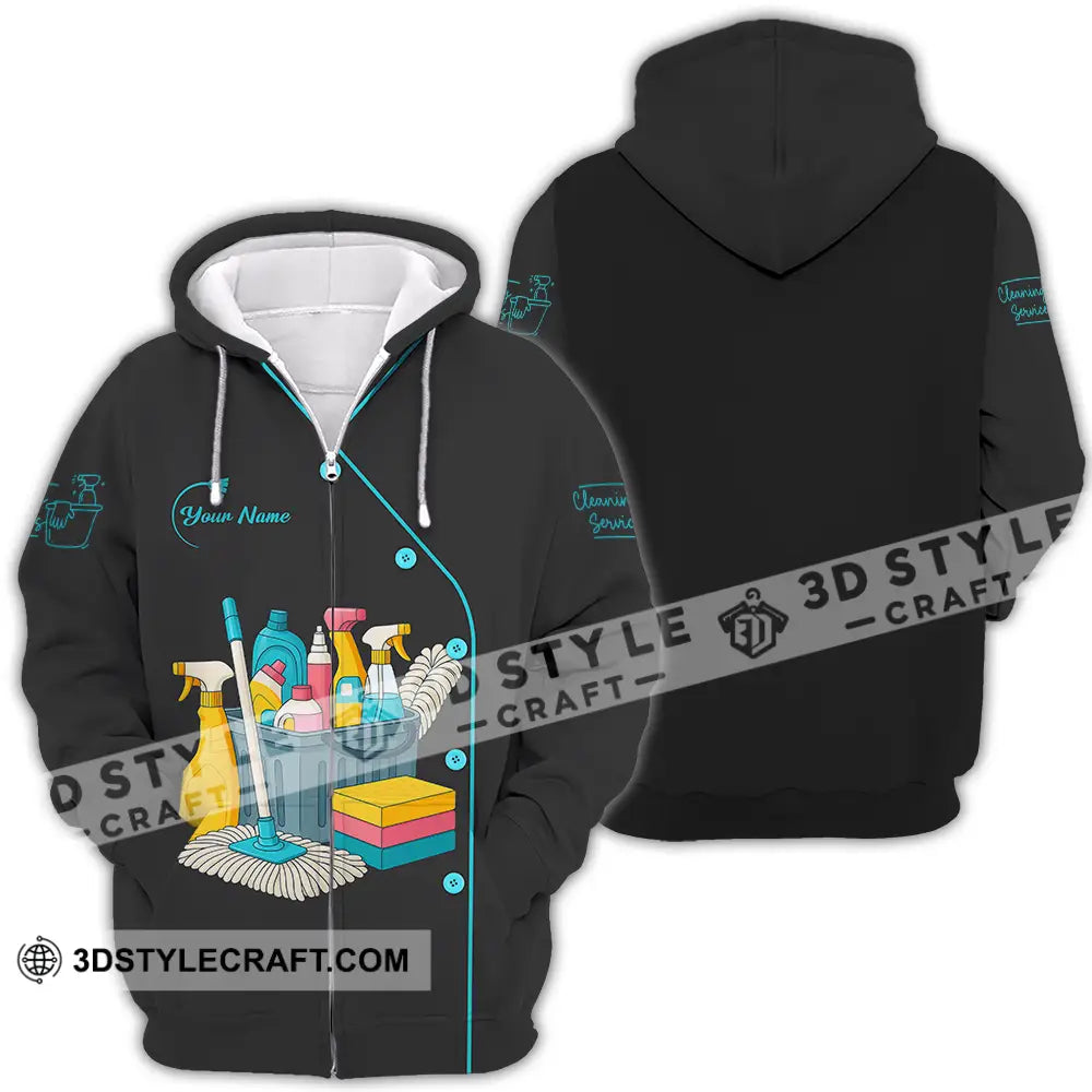 Unisex Shirt - Custom Cleaning Service Shirt Zipper Hoodie / S T-shirt