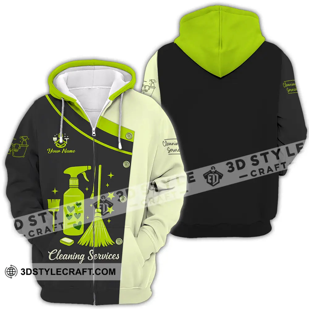 Unisex Shirt - Custom Cleaning Service Shirt Zipper Hoodie / S T-shirt