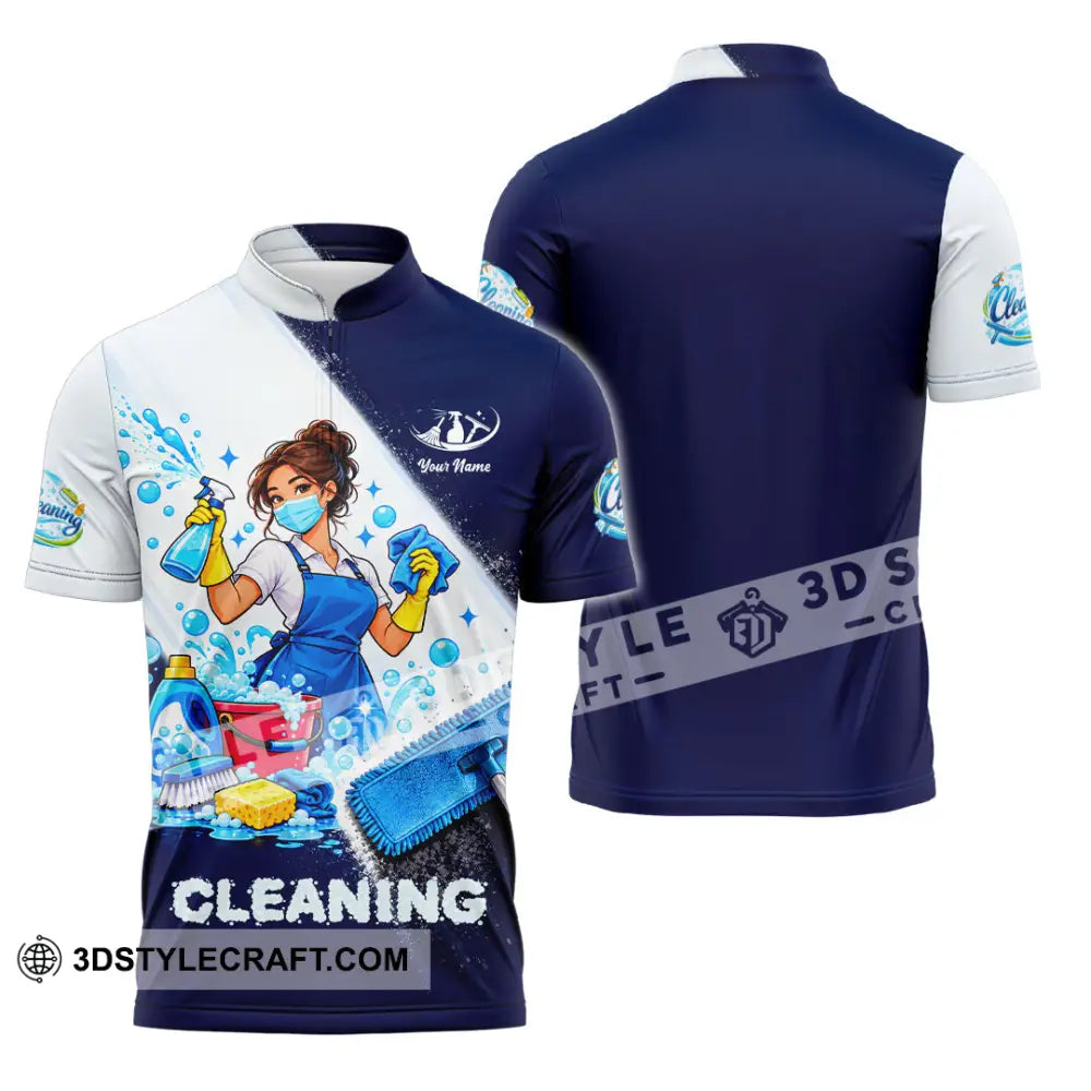 Unisex Shirt - Custom Cleaning Shirt - Zipper Polo Shirt / S - T-shirt