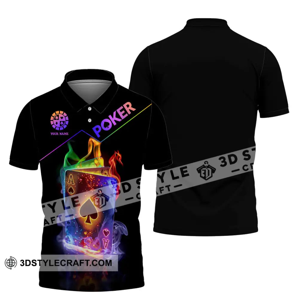 Unisex Shirt - Custom Colorful Poker Ace Card Shirt Polo Shirt / S T-shirt
