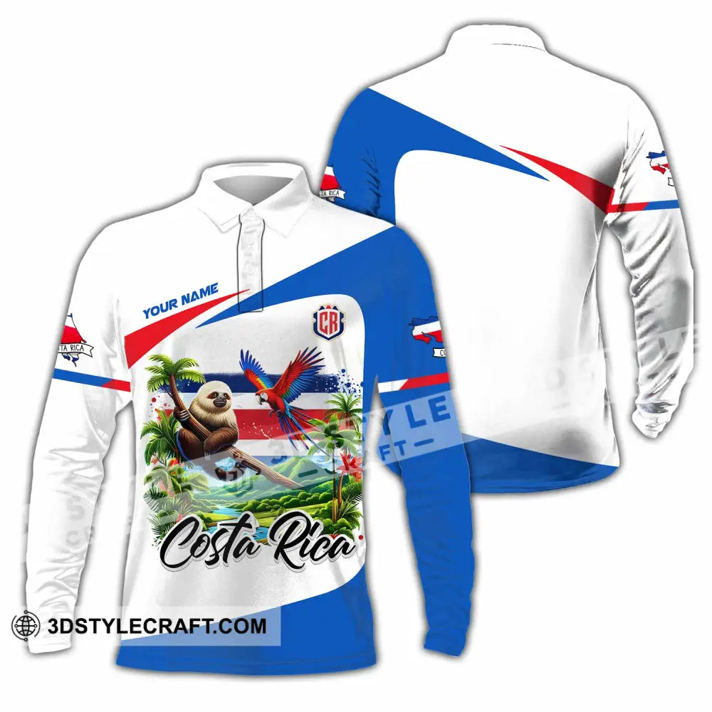 Unisex Shirt - Custom Costa Rica Shirt Long Sleeve Polo / S T-shirt