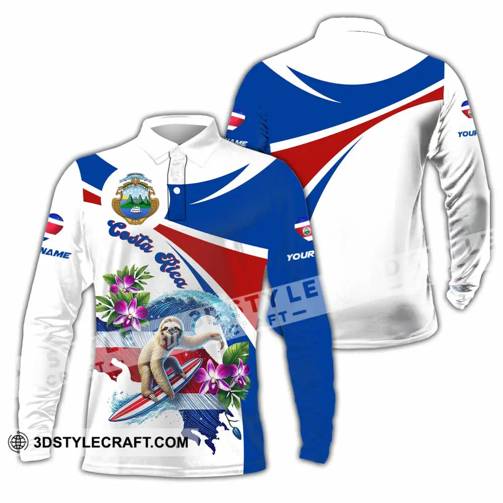Unisex Shirt - Custom Costa Rica Shirt Long Sleeve Polo / S T-shirt