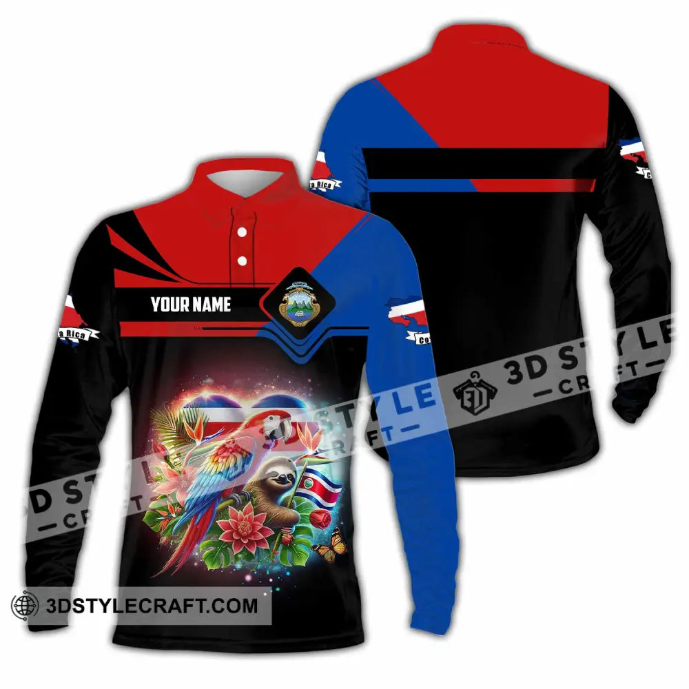 Unisex Shirt - Custom Costa Rica Shirt Long Sleeve Polo / S T-shirt