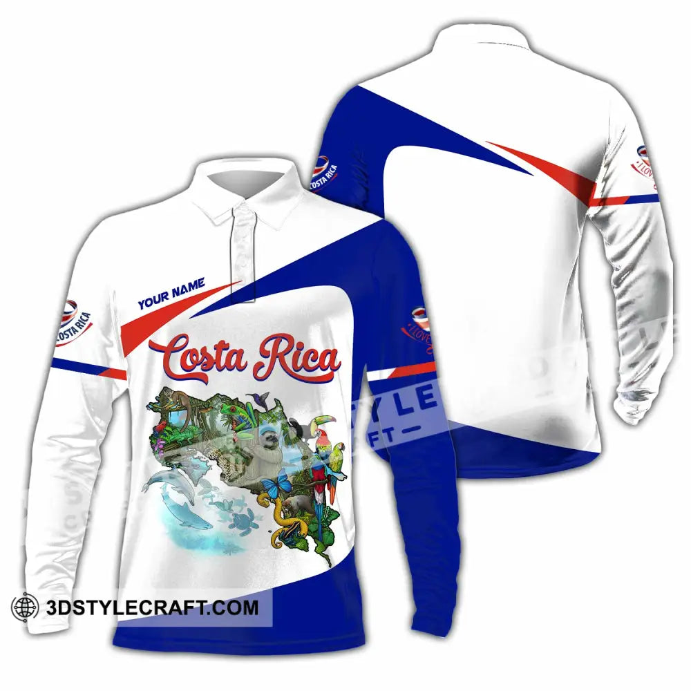 Unisex Shirt - Custom Costa Rica Shirt Long Sleeve Polo / S T-shirt