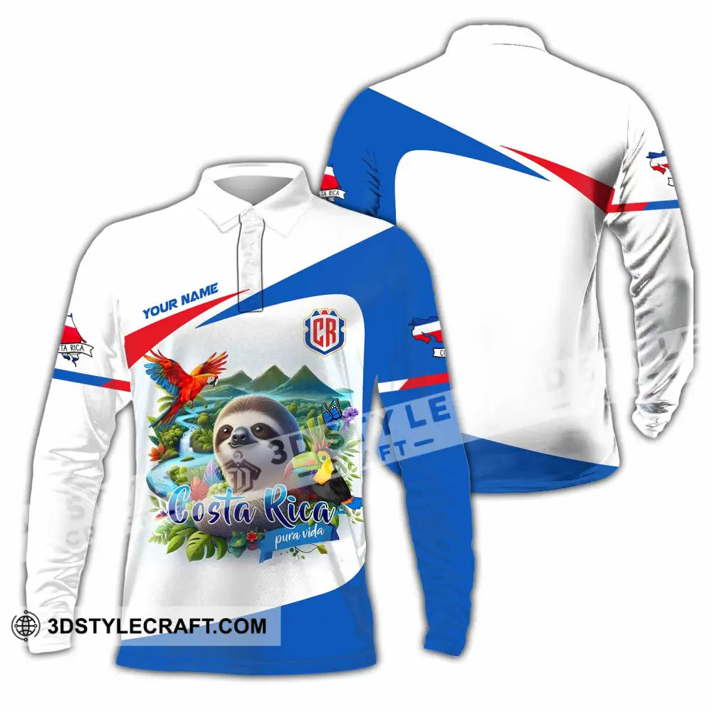 Unisex Shirt - Custom Costa Rica Shirt Long Sleeve Polo / S T-shirt