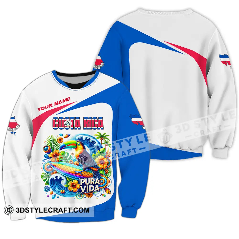 Unisex Shirt - Custom Costa Rica Pura Vida 3D Shirt Long Sleeve / S T-shirt