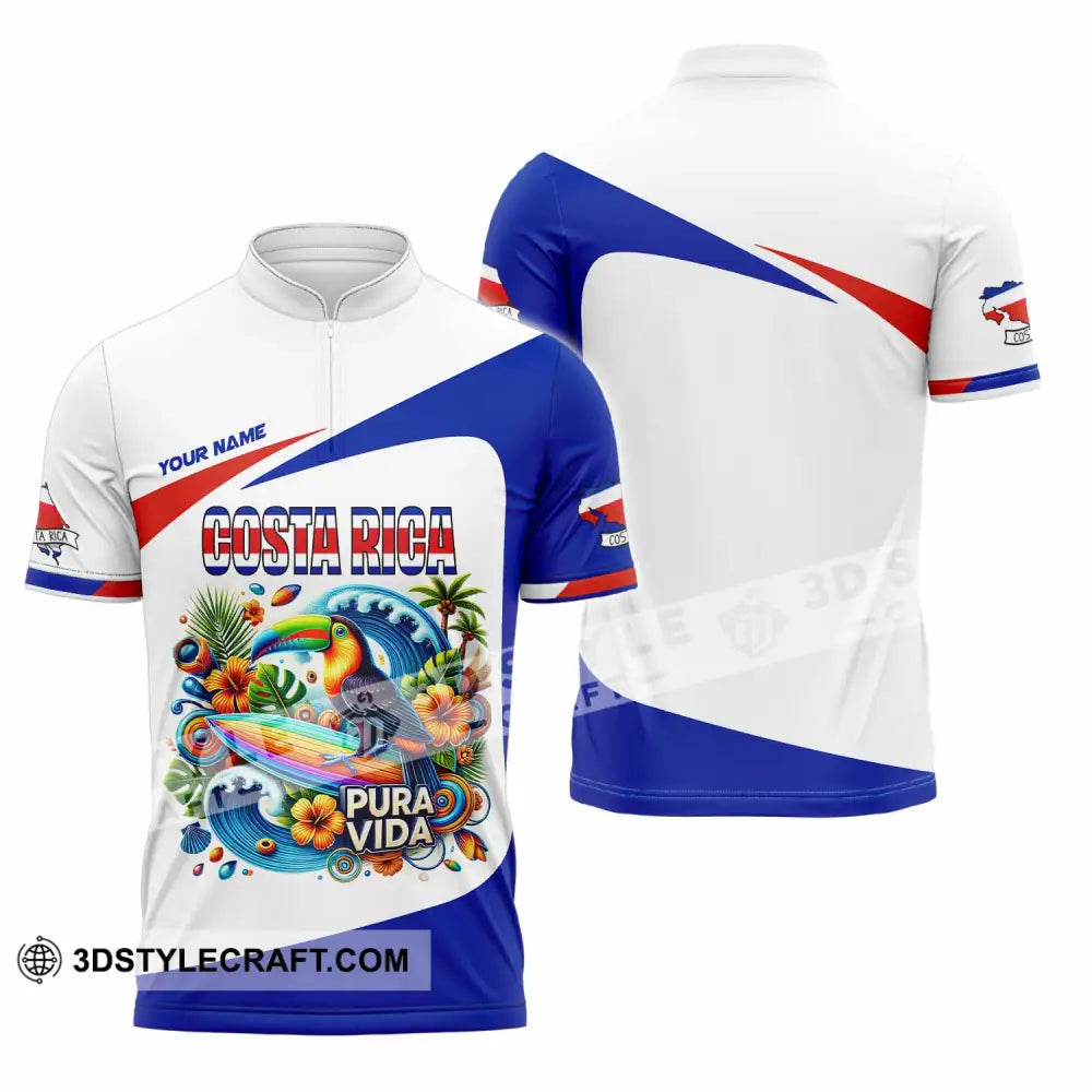 Unisex Shirt - Custom Costa Rica Shirt Zipper Polo Shirt / S T-shirt