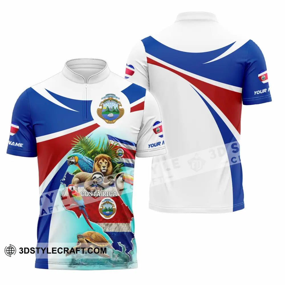 Unisex Shirt - Custom Costa Rica Shirt Zipper Polo Shirt / S T-shirt