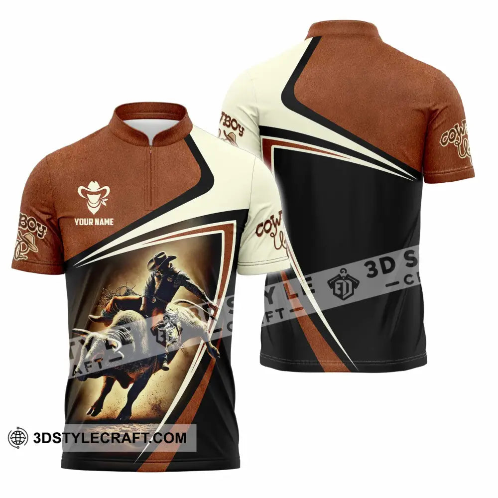 Unisex Shirt - Custom Cowboy Shirt Zipper Polo Shirt / S T-shirt