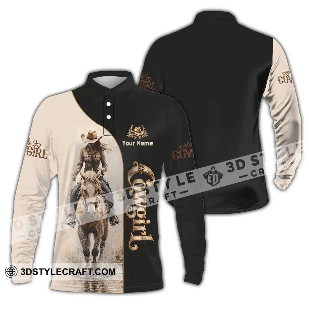 Unisex Shirt - Custom Cowgirl Shirt - Long Sleeve Polo / S - T-shirt