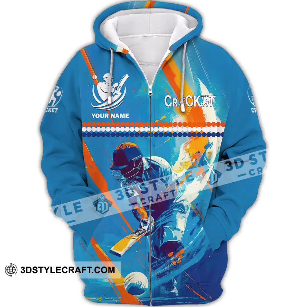 Unisex Shirt - Custom Cricket 3D Shirt Zipper Hoodie / S T-shirt