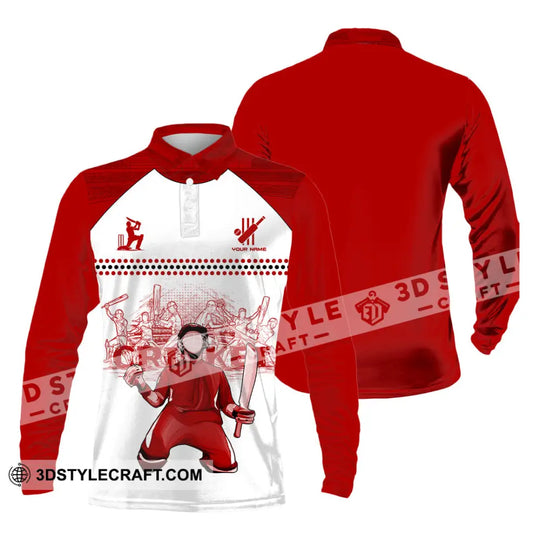 Unisex Shirt - Custom Cricket Player Red Design Shirt style option 4