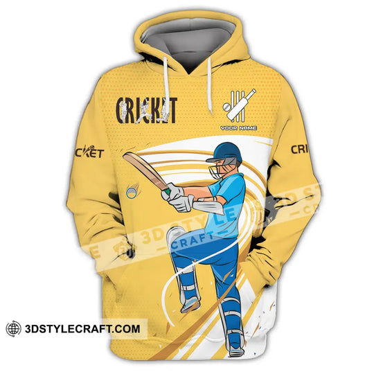 Unisex Shirt - Custom Cricket Player Yellow Design Shirt style option 3