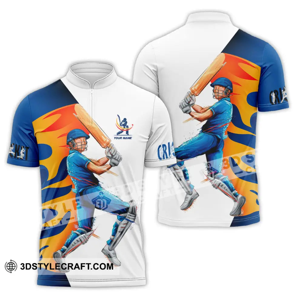 Unisex Shirt Custom Cricket Player Shirt Zipper Polo Shirt / S T shirt