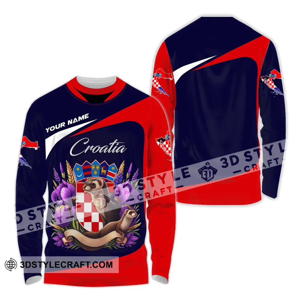 Unisex Shirt - Custom Croatia 3D Shirt Long Sleeve Shirt / S T-shirt