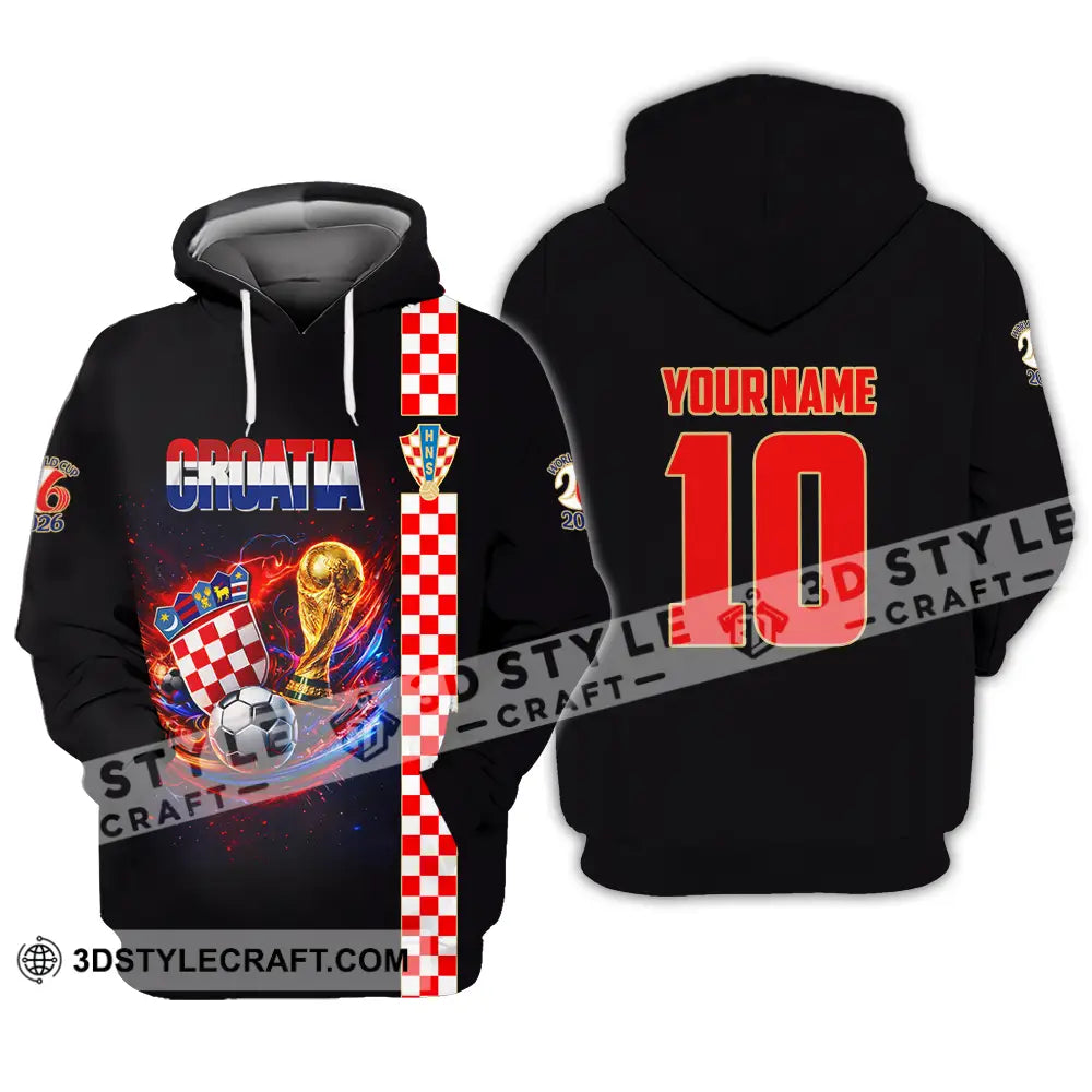 Unisex Shirt - Custom Croatia FIFA World Cup 2026 3D Shirt Hoodie / S T-shirt