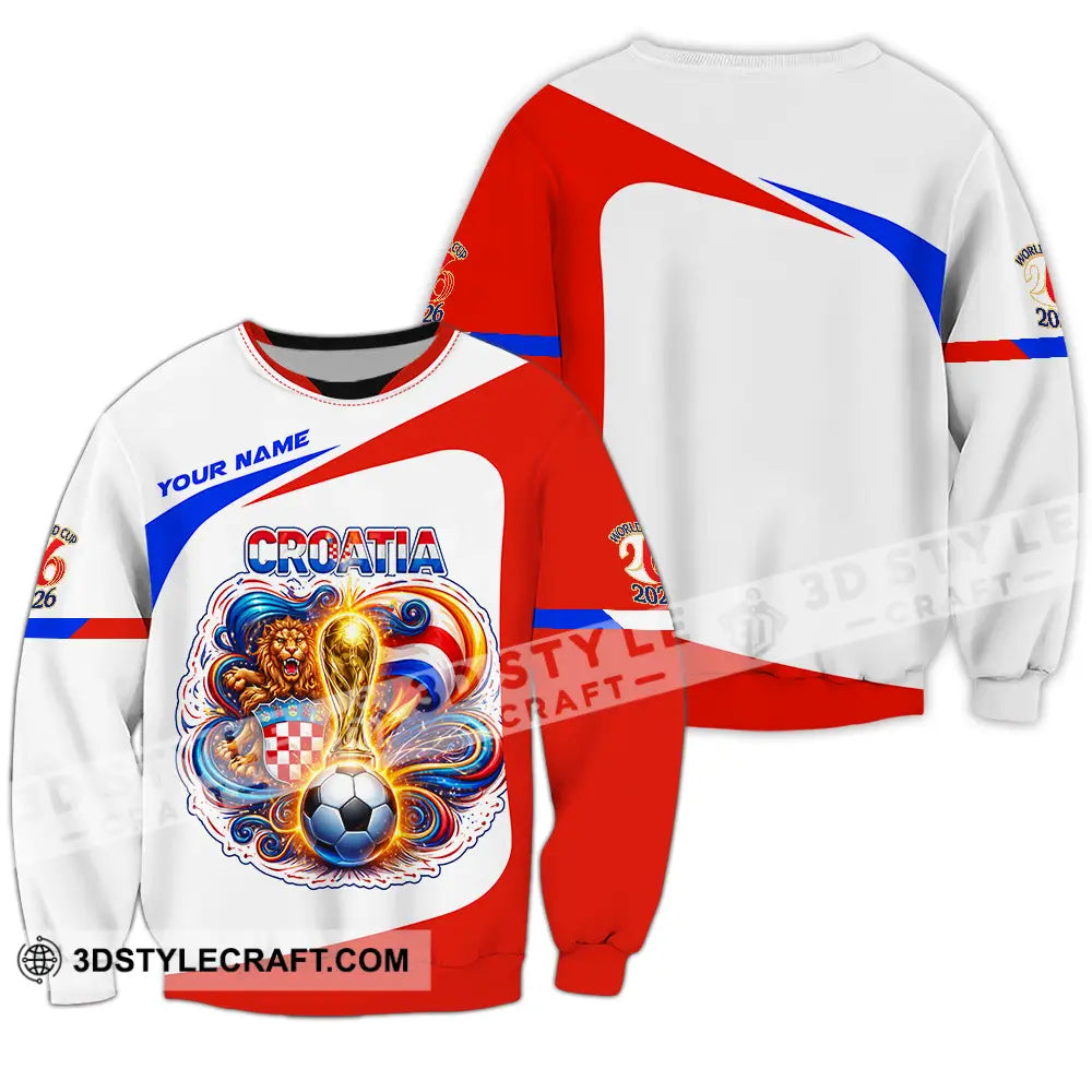 Unisex Shirt - Custom Croatia FIFA World Cup 2026 3D Shirt Long Sleeve / S T-shirt