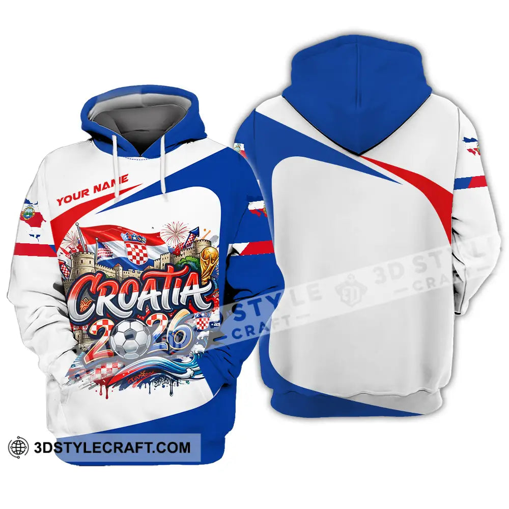 Unisex Shirt - Custom Croatia Fifa Club World Cup 2026 3D Shirt Hoodie / S T-shirt