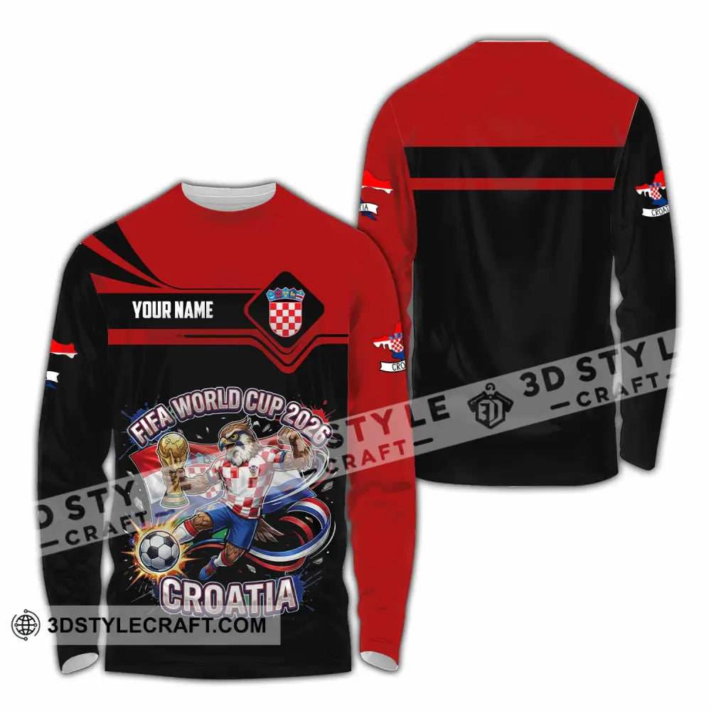 Unisex Shirt - Custom Croatia Fifa World Cup 2026 3D Shirt Long Sleeve Shirt / S T-shirt