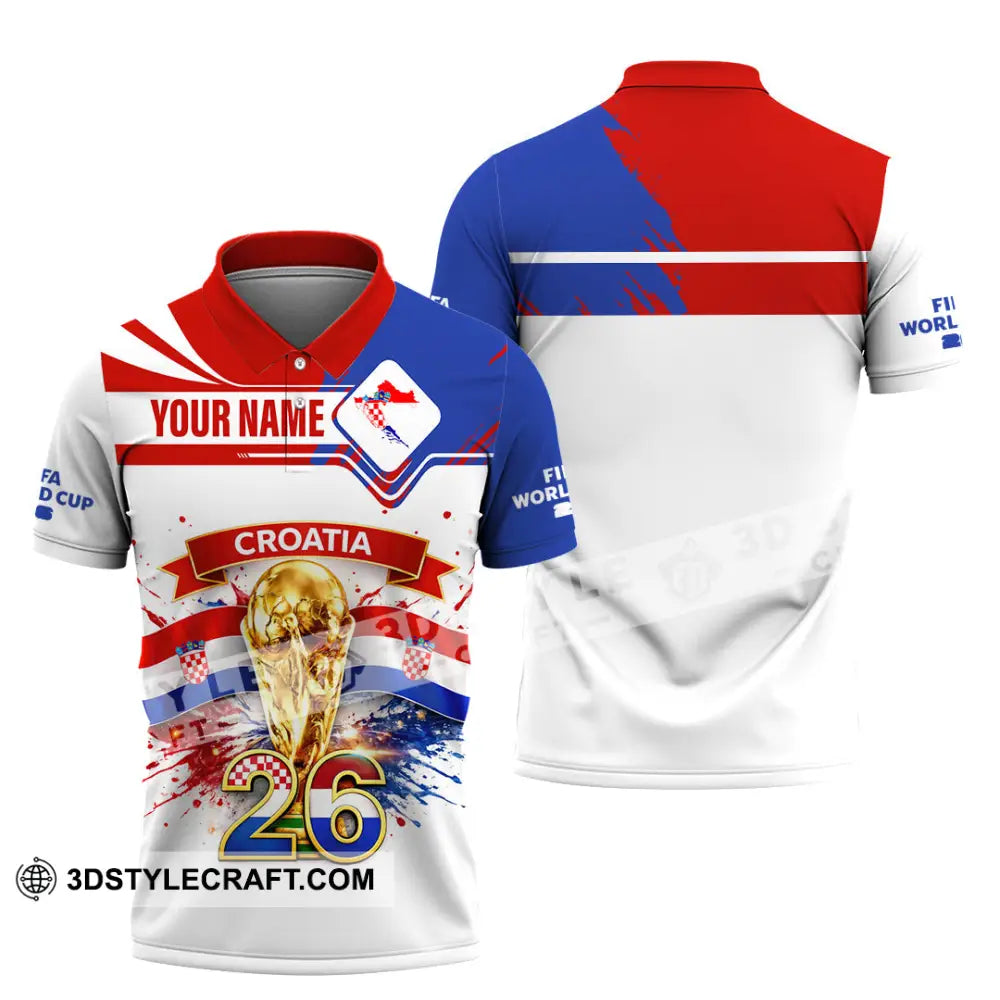Unisex Shirt - Custom Croatia Fifa World Cup 2026 3D Shirt Polo Shirt / S T-shirt
