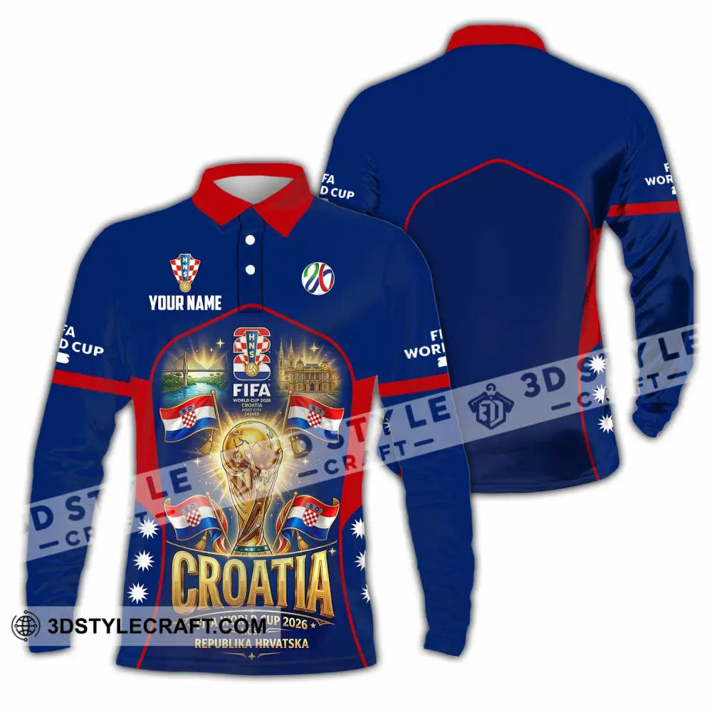 Unisex Shirt - Custom Croatia World Cup 2026 Shirt - Long Sleeve Polo / S - T-shirt